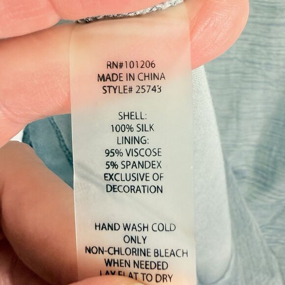 Soft Surroundings Washed Grey Silk Cowl Neck Sequin Shirt Tunic Women's Small - Picture 6 of 6